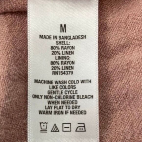 Aeropostale Linen Sundress Dress Pink Mauve Mini Babydoll M - Picture 6 of 7